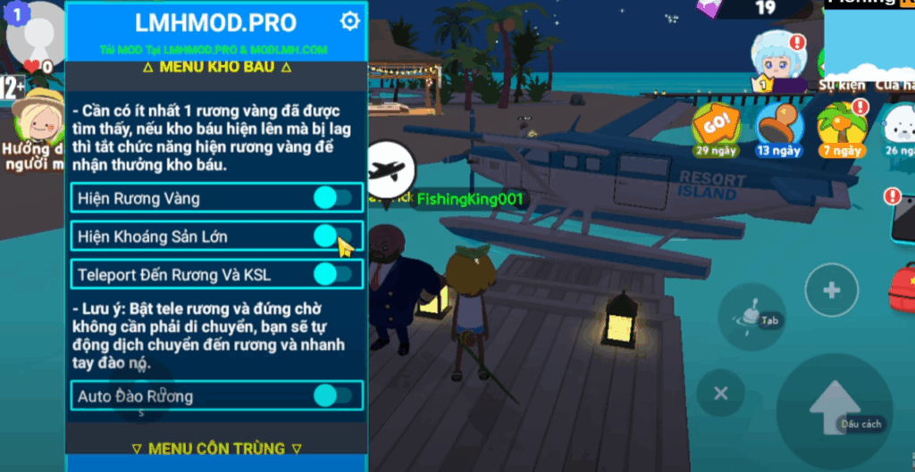Hình ảnh Play Together Hack MOD APK Menu VIP, Auto Câu Cá, Hơn 30+ Tính Năng