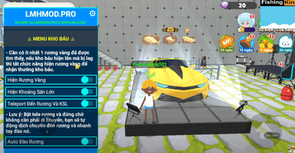 Hình ảnh Play Together Hack MOD APK Menu VIP, Auto Câu Cá, Hơn 30+ Tính Năng